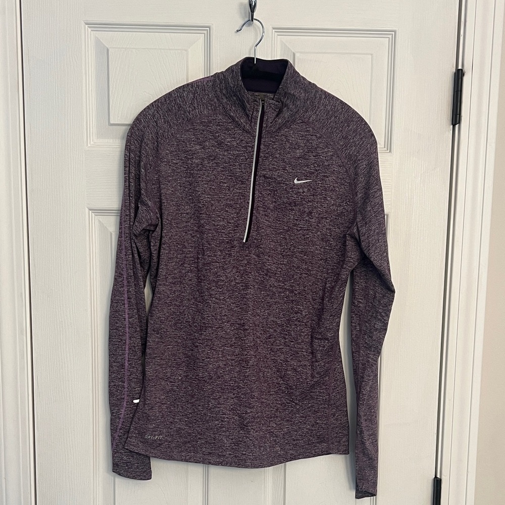 Nike Heathered Purple Quarter-Zip Top